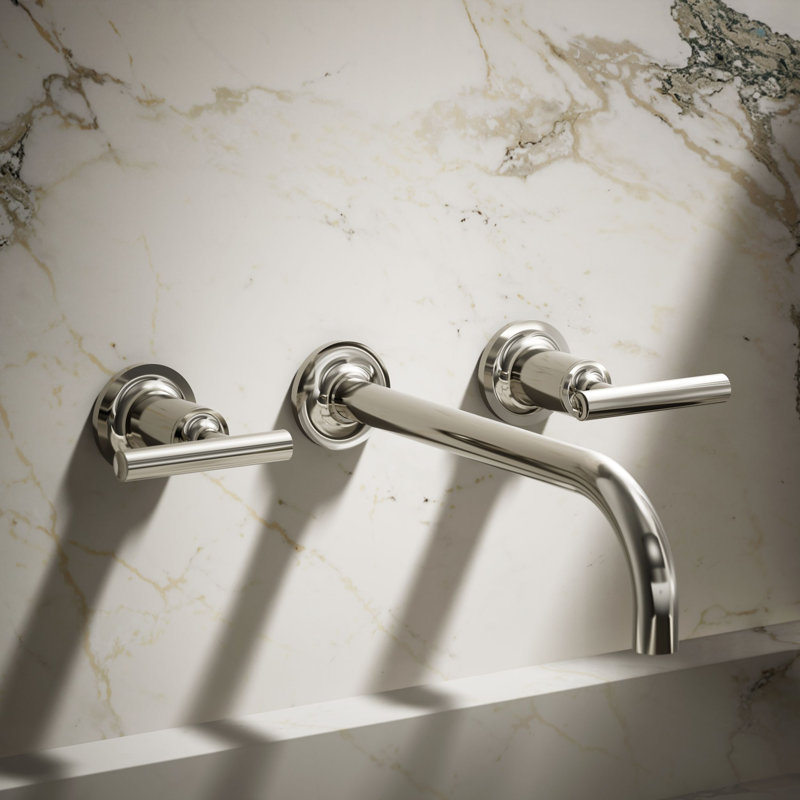 Purist® Wall Mounted Bathroom Faucet, Vibrant Polished Nickel, Lever Handle