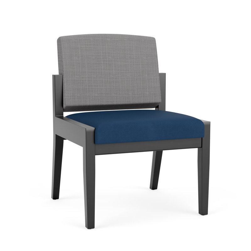 Chaise d'invité Amherst, Noir, Chambray gris / Patriot Plus Blue Ridge