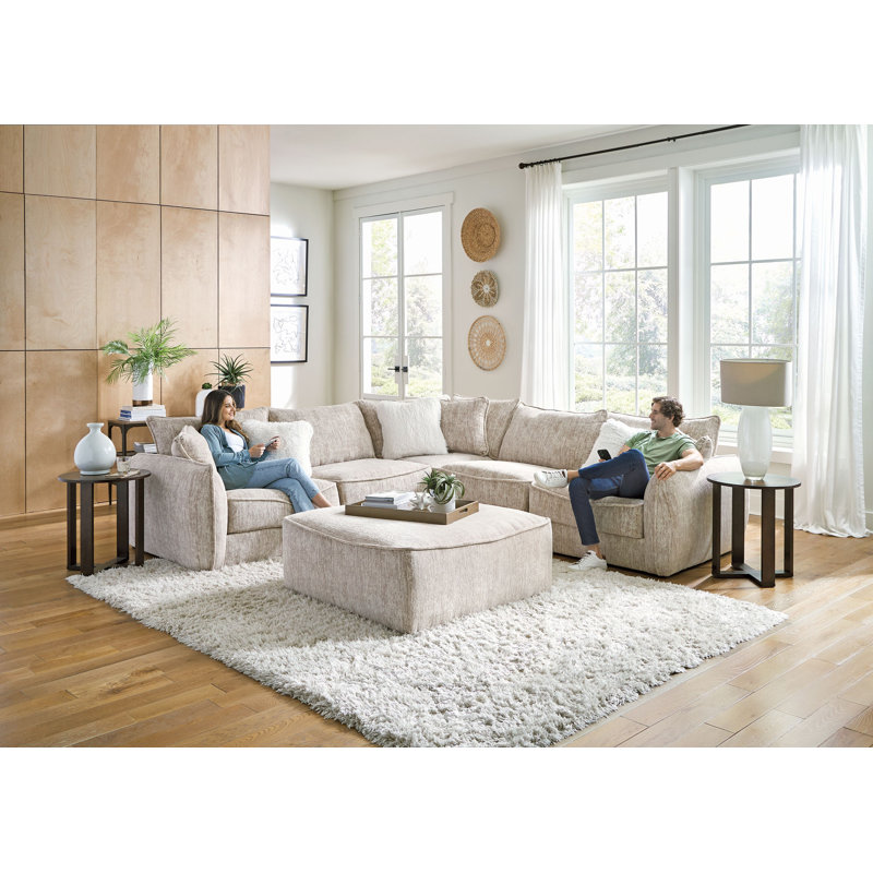 Russella 3-Piece Fabric Sectional, Parchment