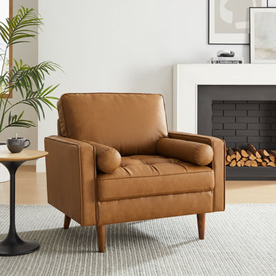 Fauteuil rembourré en cuir Vegan