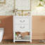 Meuble-lavabo rétro avec élégance, lavabo en céramique et armoire en bois massif