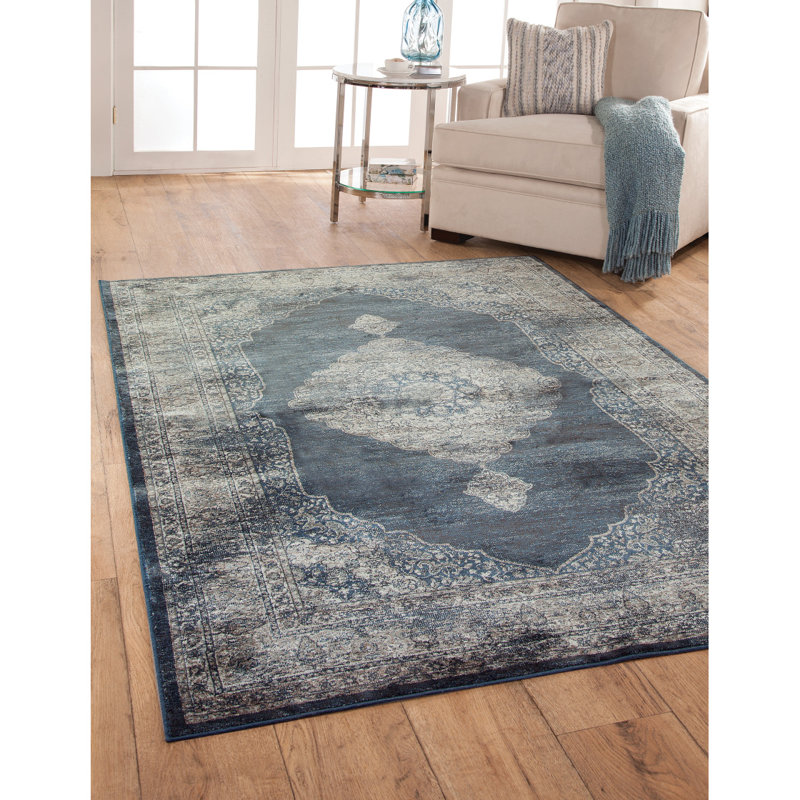 Tapis bleu marine / argent Sonoma