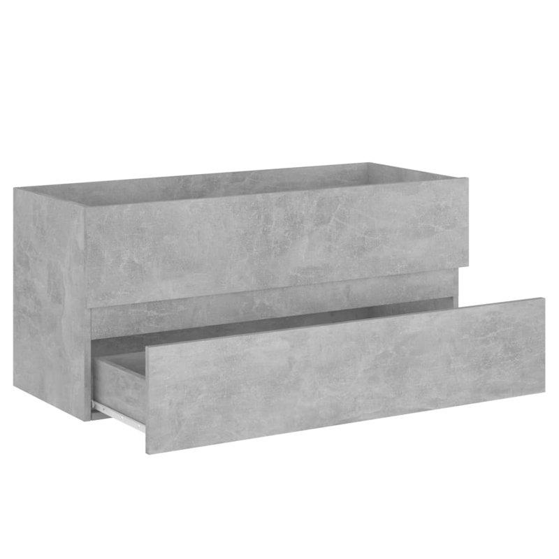 Audran 1000mm Single Bathroom Vanity with Integrated Ceramic Basin, Concrete Gray
