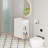 21.6" Open-Shelving Vanity With Ceramic Sink And Soft-Close Door, Cloakroom Storage Cabinet On Right Side, Assembly Required, White Finish.