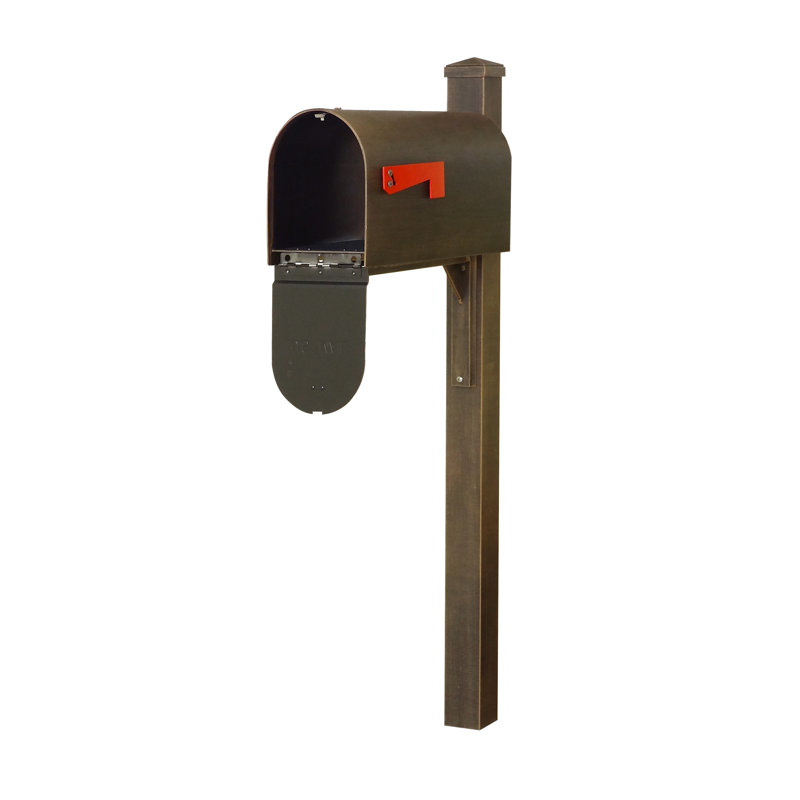 Aluminum Post Mounted Mailbox with Magnetic Closure