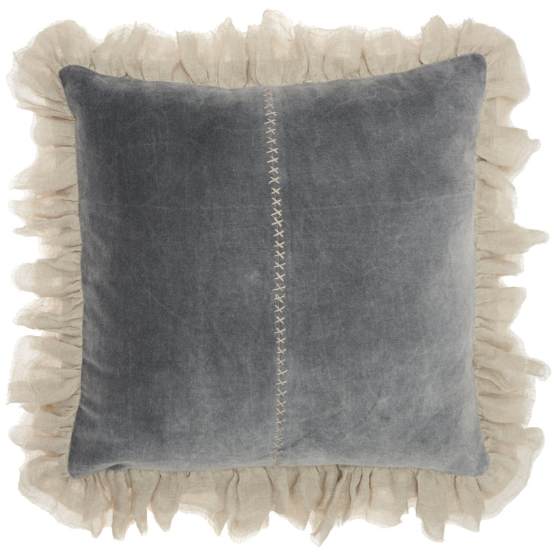  Housse de coussin carré et insert, Gris foncé