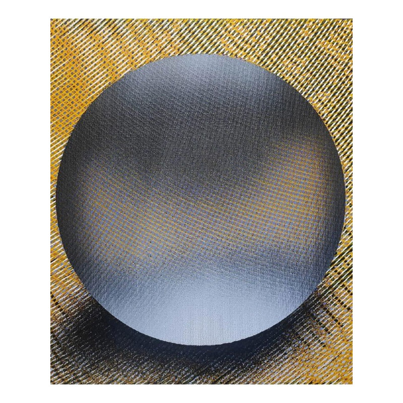 «A Blurr Hope», peinture acrylique abstraite par Ghanshyam Gupta - Art contemporain sur toile géométrique 14 po x 14 po pour décoration intérieure moderne
