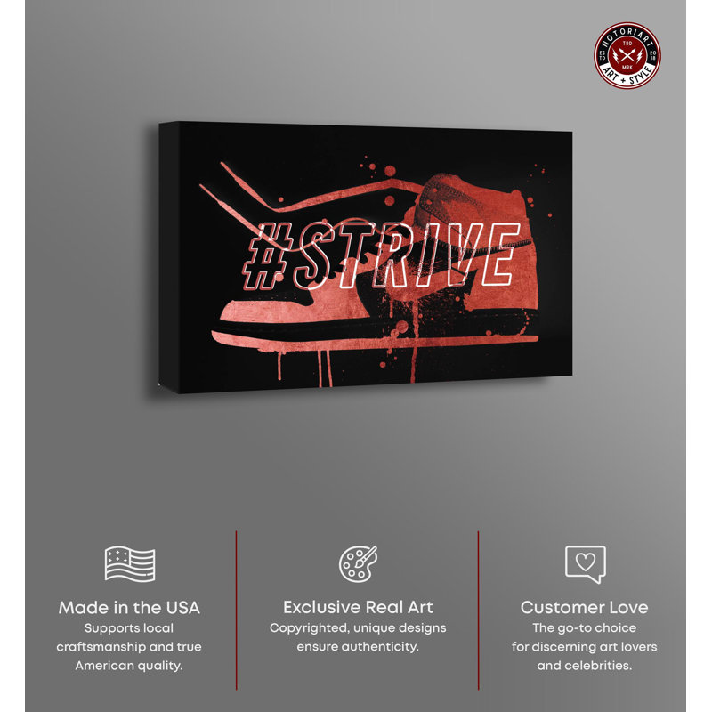 Red Strive Sneaker Canvas Art Print, 24" x 36"