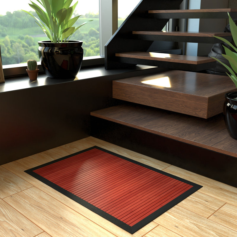 Tapis en bambou brûlé Locher, Rectangle 2 pi x 3 pi, Acajou
