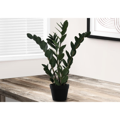 29" Tall Artificial Zz Tree With Adjustable Greenery For Indoor Floor Realistic Decorative Fake In Black Pot