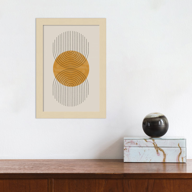 Perfect Point Yellow by The MIUUS STUDIO, 13" H x 9" W x 1" D, Brown Framed