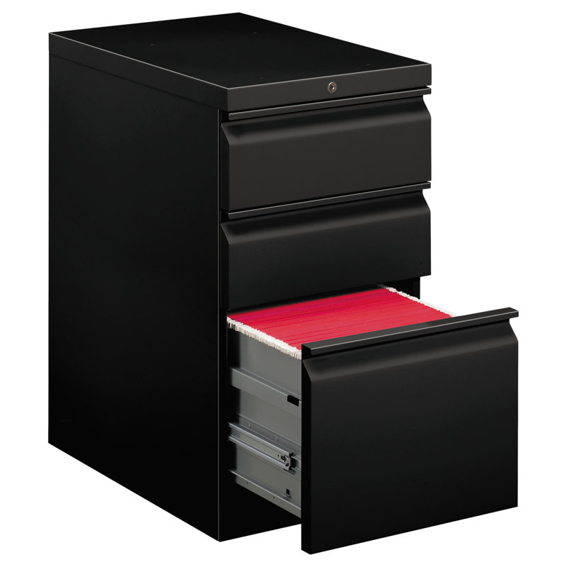 Mobile Brigade 3-Drawer Lockable Legal-Size Pedestal in Black