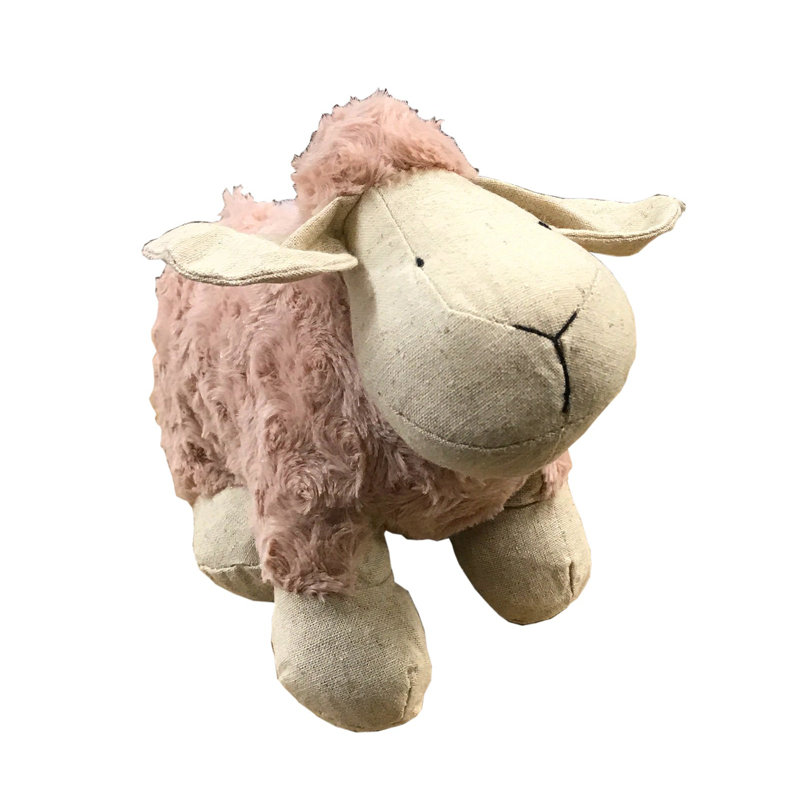 Asuncion Sheep Fabric Weighted Floor Stop, Pink