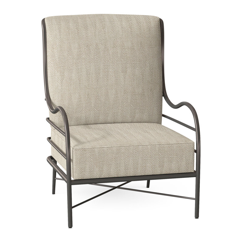 Carmel Aluminum Lounge - Slate Gray, Welt, Herringbone Sand
