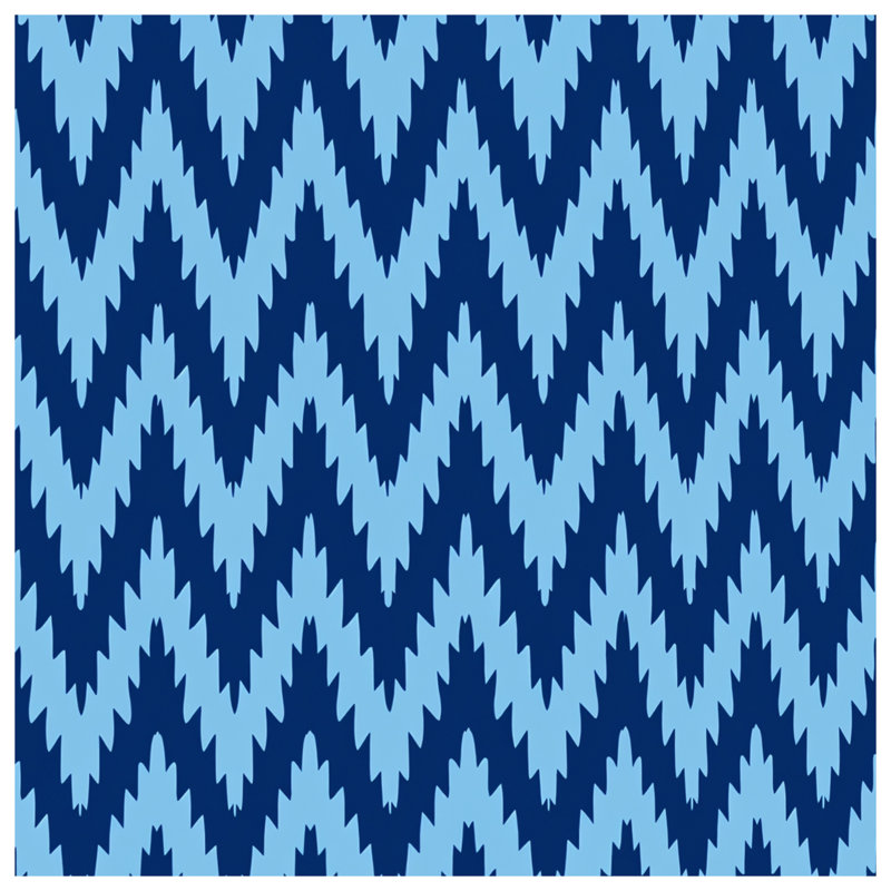 Blue Zigzag Pattern Quilted Bedspread All Sizes, Full / Double