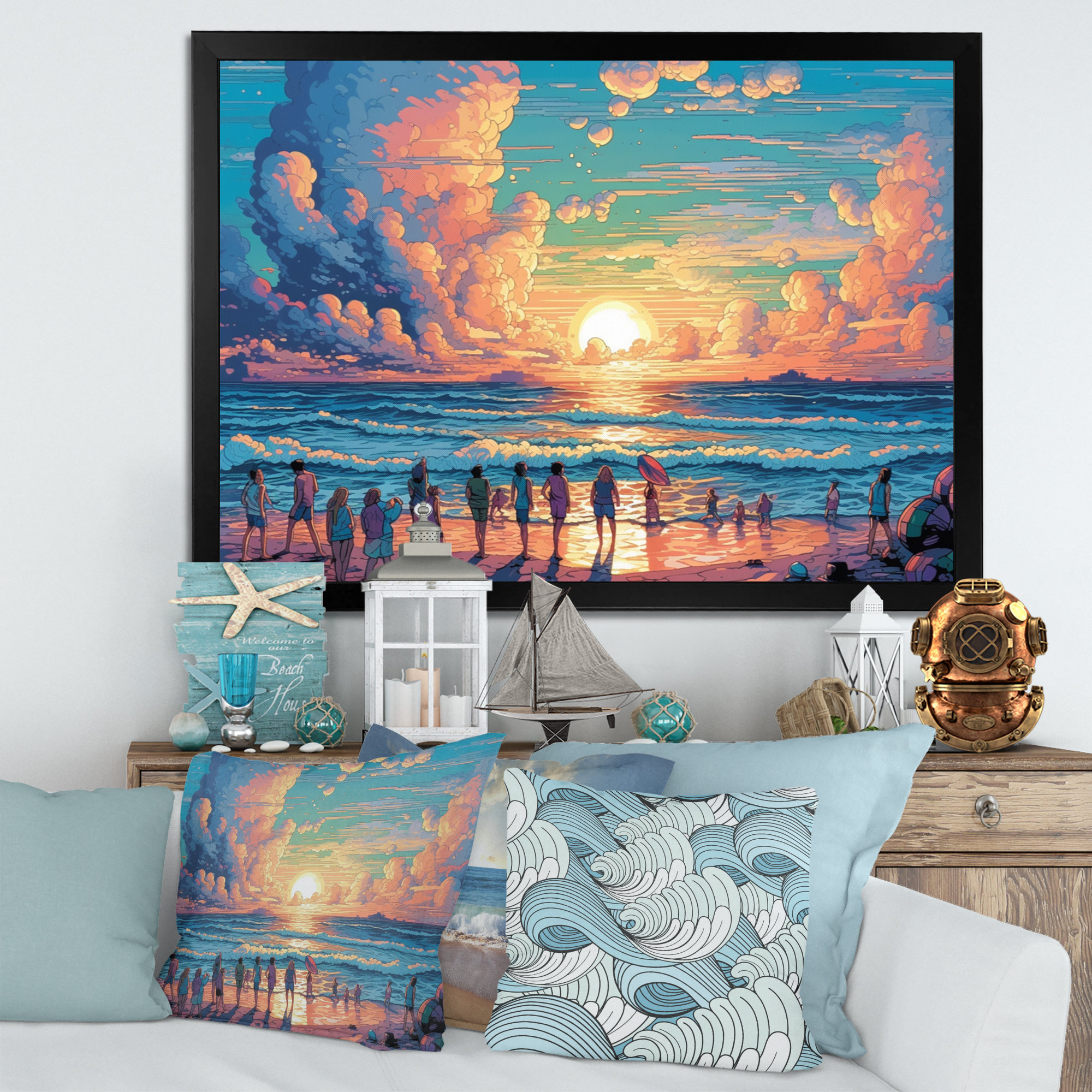 Red Barrel Studio® Seaside Wonders - Modern Landscape Beach Canvas Art ...