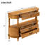 Console rétro en bois courbé avec 3 tiroirs, table d'entrée de 43 po avec tablette de rangement, canapé derrière le canapé et pieds en bois massif