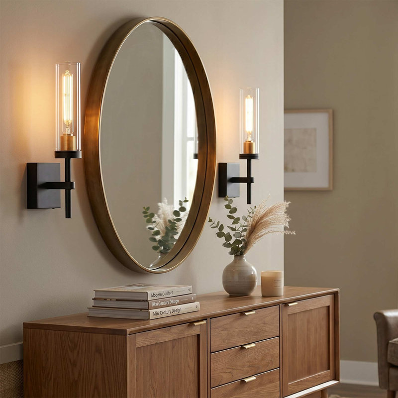 Appliques murales sans fil avec télécommande, ensemble de 2 appliques murales à piles, lumière noire et dorée rechargeable pour la salle de bain du salon