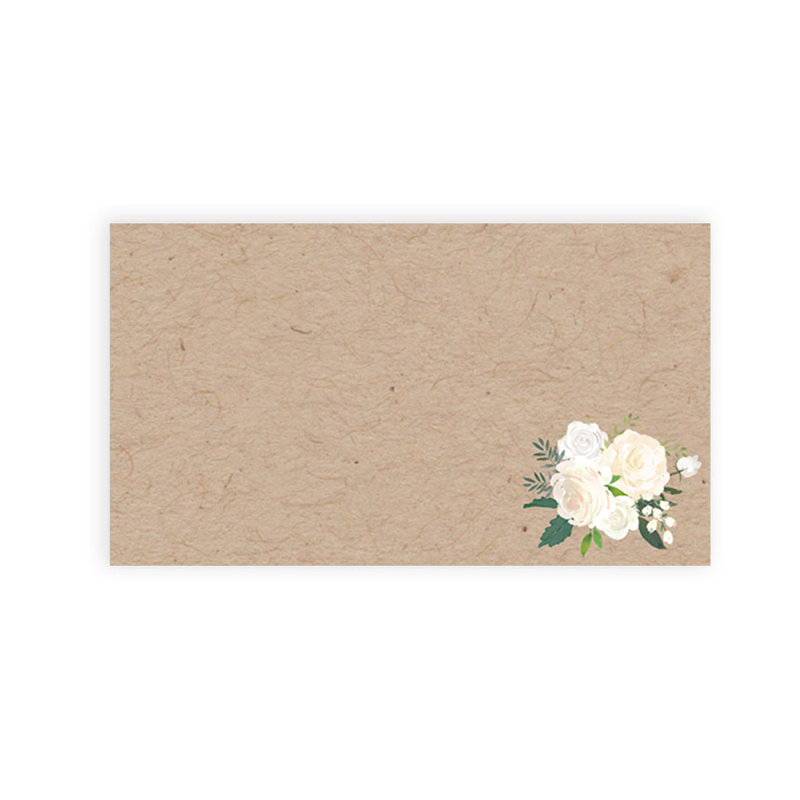 Cartes de lieu rustiques kraft brun avec fleurs pour tables de fête de mariage, places assises pour porte-nom, paquet de 60