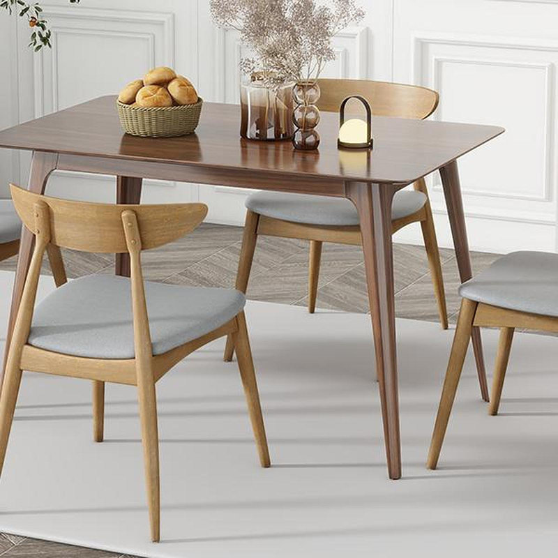 Ensemble de 2 chaises rétro en bois d'hévéa avec dossier ergonomique et coussins moelleux + beige, Beige, Naturel