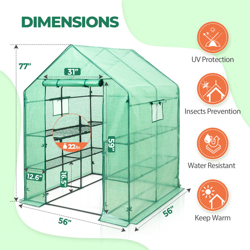 57'' x 57'' x 77'' Greenhouse