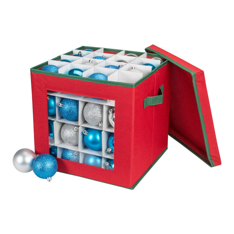 Sac de rangement d'ornement de Noël rouge 12 "avec séparateurs amovibles