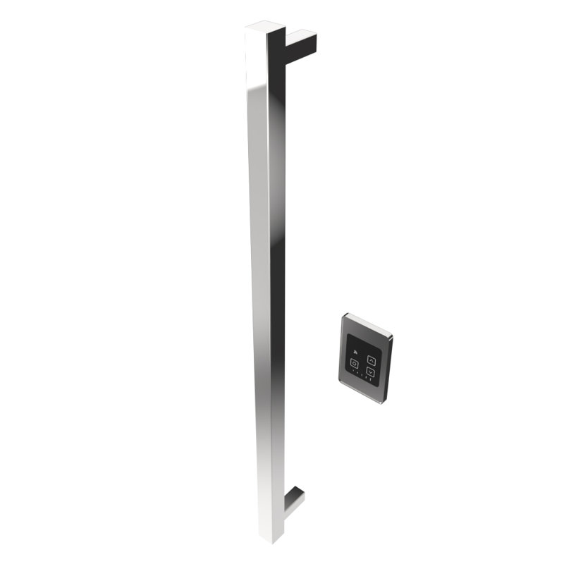 Barre simple câblée carrée Modello i Collection (contrôleur non inclus), Acier inoxydable poli