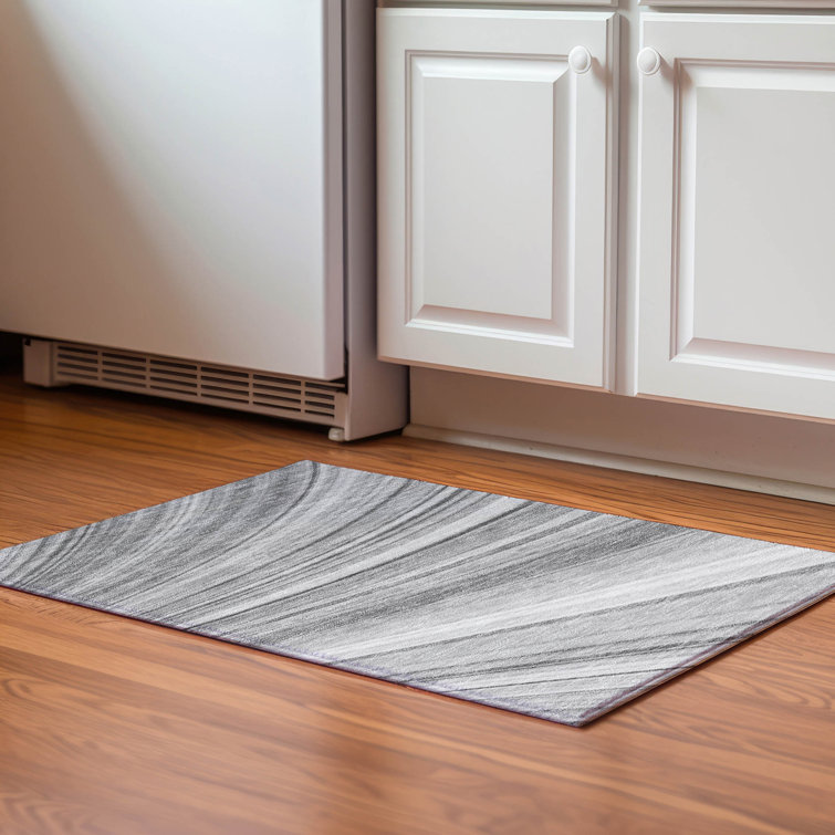 Premium Machine Washable Cerrito AMF585 Grey 8' x 8' Round Rug