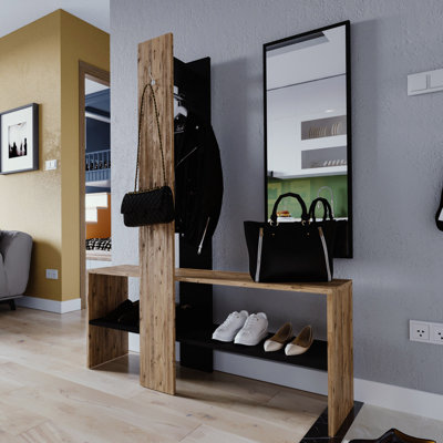 Hambly Hall Tree 100cm Wide with Bench and Shoe Storage