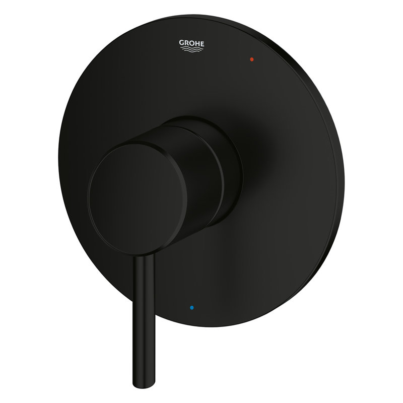 Matte Black Modern Wall-Mounted Shower Handle Lever