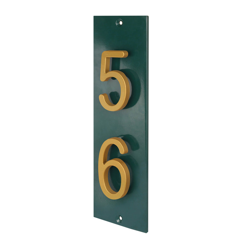 Plaque d'adresse verticale flottante en aluminium Royal Shade - numéros de maison à 2 chiffres personnalisés pour les espaces intérieurs et extérieurs
