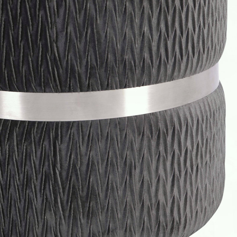 Repose-pieds rond moderne en velours avec rangement