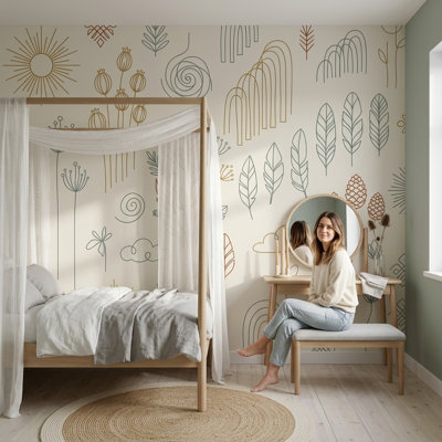 Papier peint minimaliste scandinave amovible