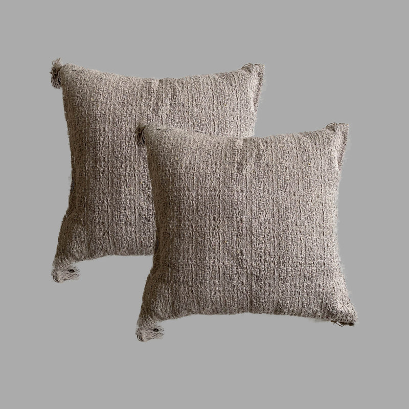 Housse de coussin d'intérieur en polyester , Gris