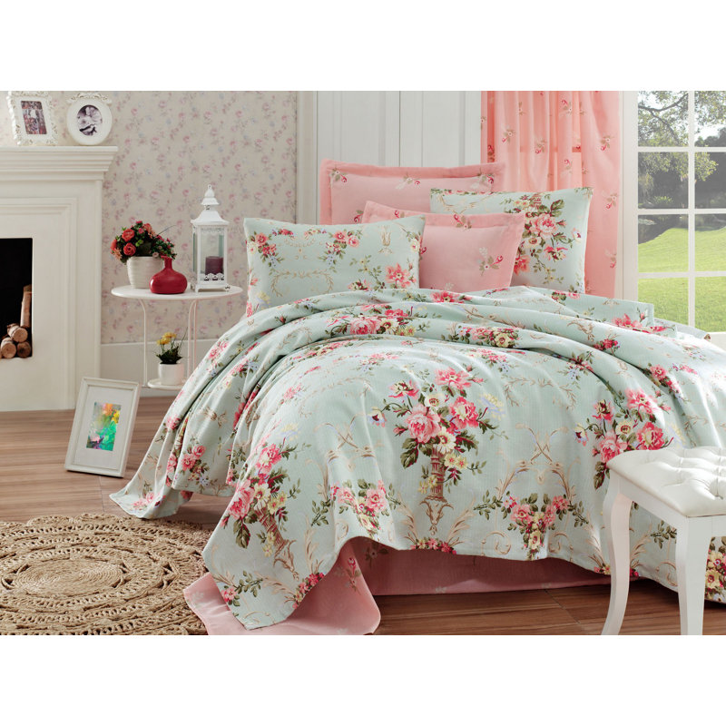 Premium Double Pique Blanket, Mint Color, 78.7 x 92.5 inches | 100% Cotton, 280 g/m² | Machine Washable at 86°F | Soft, Durable, Perfect for Home Decor and Cozy Comfort, Ideal for All Seasons