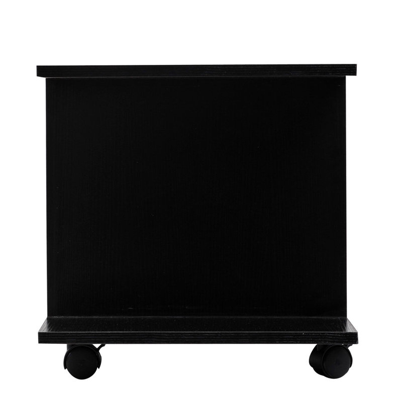 Palm Springs TV Stand with Wheels, Black
