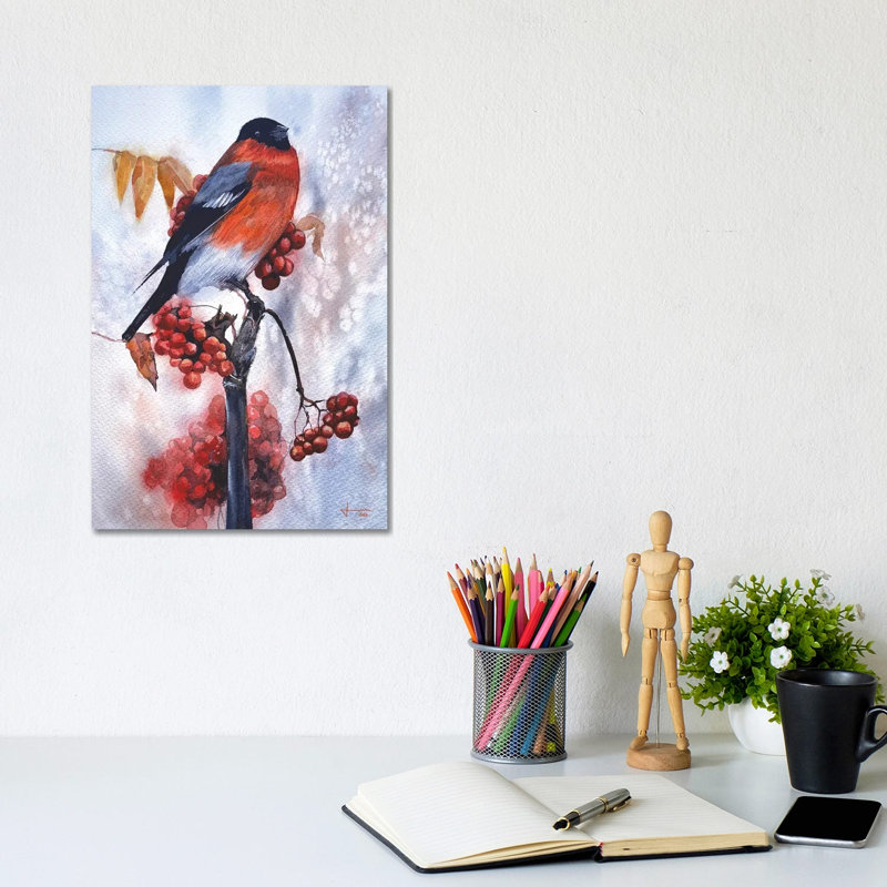Robin by Liam Kumawat - Wrapped Canvas Painting, 20.32 cm H x 30.48 cm W