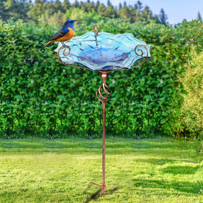 Bain d'oiseaux en verre Binnur