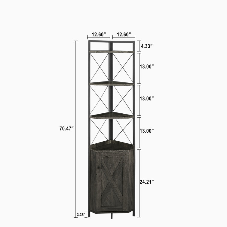 Bathroom Corner Shelf 3 Tier Shelving Rack Unit Grey Display Stand Home  Storage