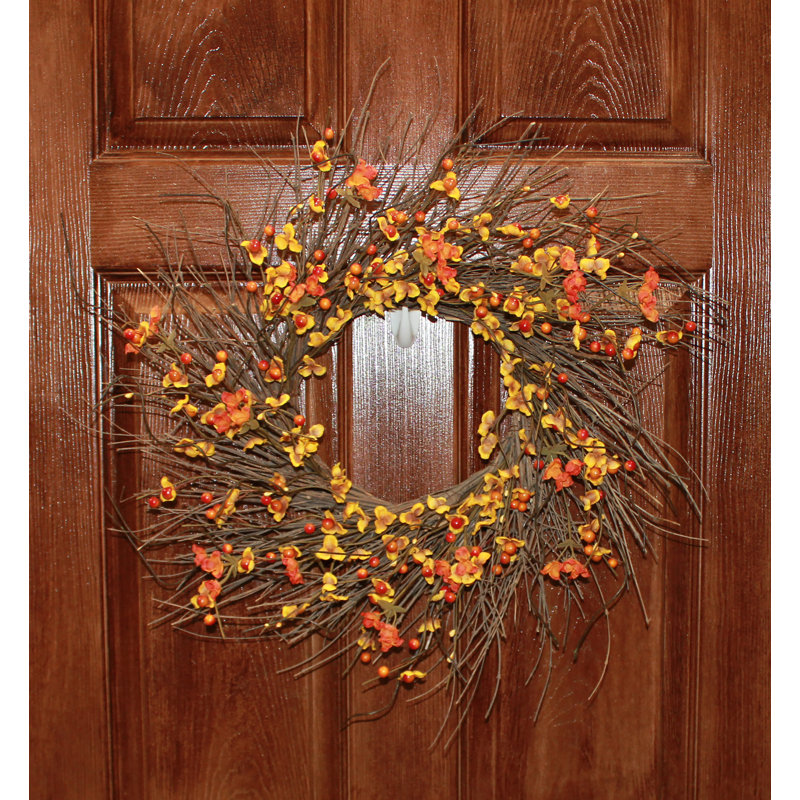 21" Artificial Fall Wreath with Berries