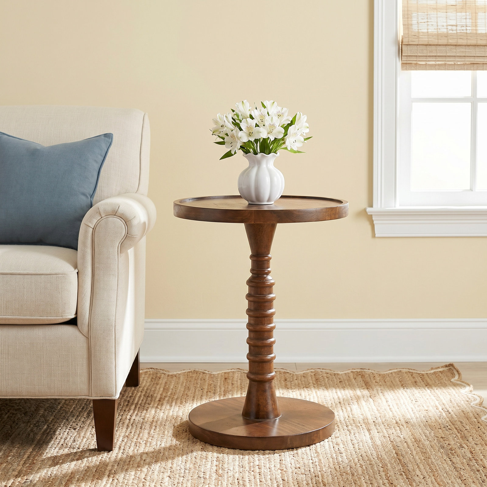 Linda 14" Mango End Table, Natural