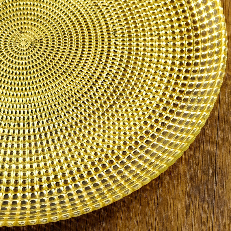 Pyle Gilded Glass Salad Plate, Gold