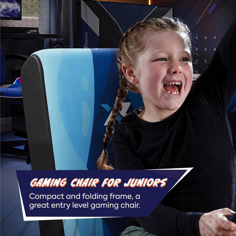 X Rocker Floor Game Chair, Blue