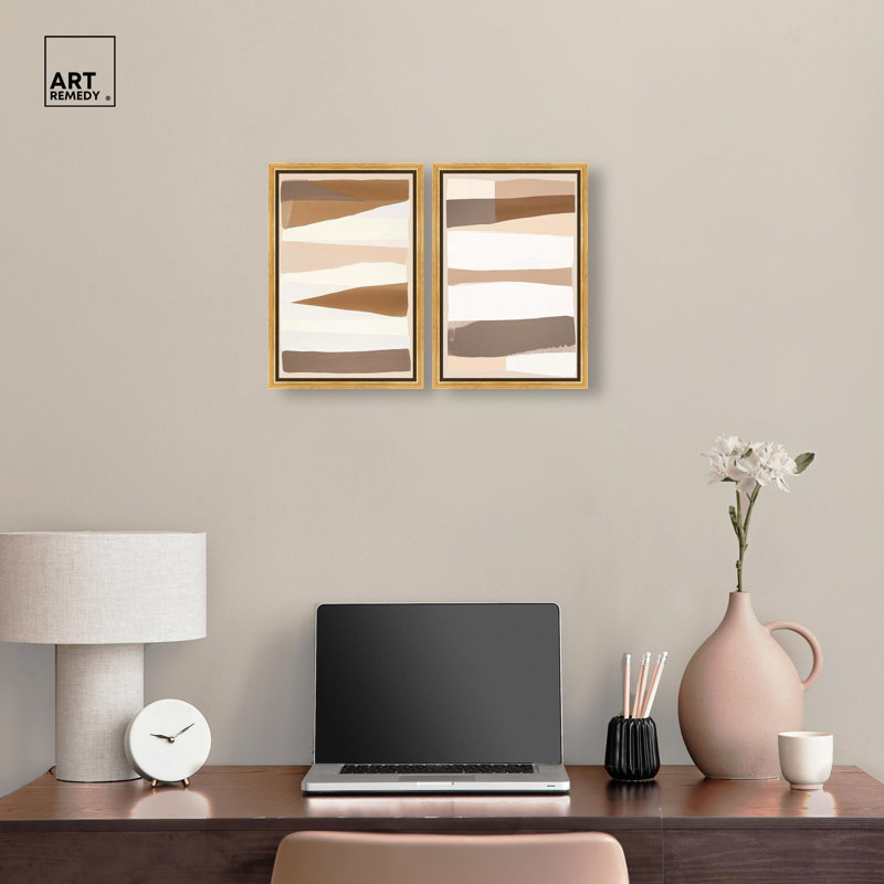 «Linear Landscape», reproduction d'art sur toile par Art Remedy, cadre doré, 10 x 15, Gold Frame, 16" H x 11" W