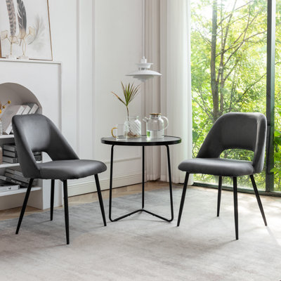 Apperson Velvet Dining Chair With Steel Legs