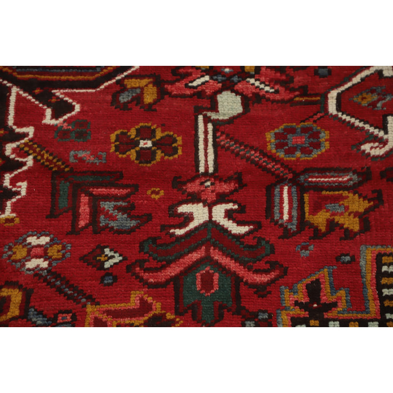 Tapis rouge rétro traditionnel 9 x 11