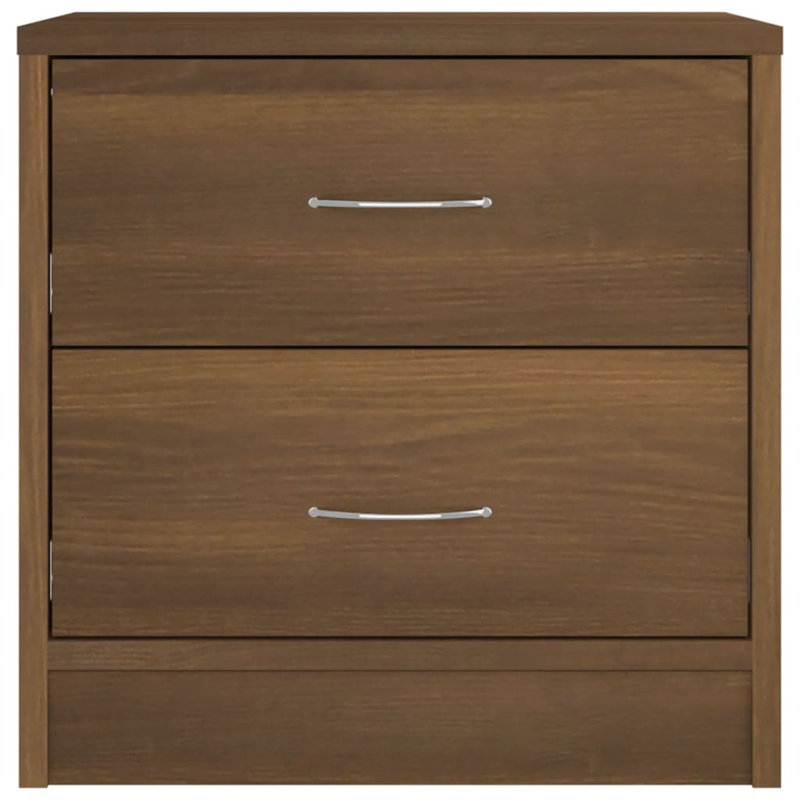 Bedside Cabinet Chipboard Nightstands Storage Unit, Set of 2, Old Wood