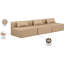 Canapé modulaire en similicuir 3 pièces Ivion-94884216