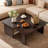Modern Rectangle Coffee Table Set With Modular L-shape Design-493782613