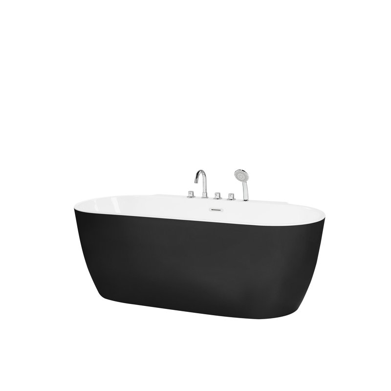 Bladwell 1400mm x 800mm Soaking Acrylic Bathtub with Tap, Black